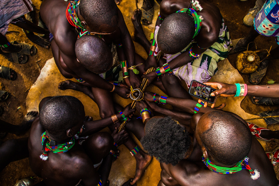 Stick ceremony of the Ethiopian Hamar tribe