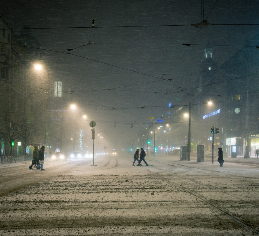 Snowstorm in Helsinki
