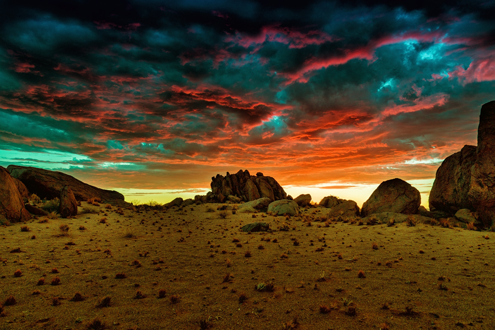fantastic scenery after sunset in Namibia 