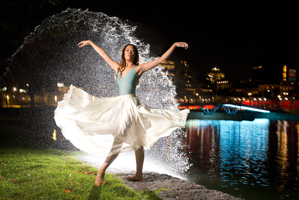 Dancers and water