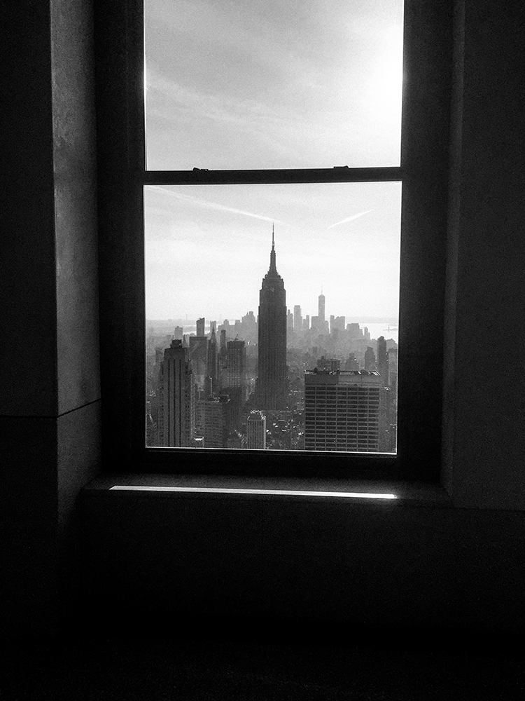 Empire State through window