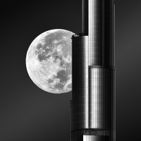Super Moon Behind Burj khalifa 