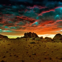 fantastic scenery after sunset in Namibia 