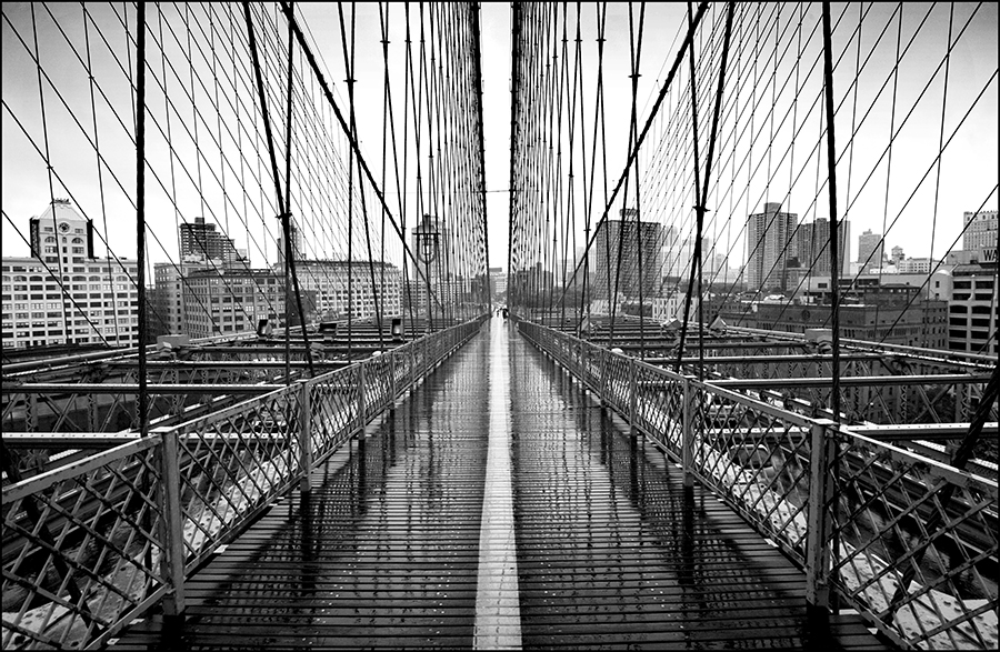 Brooklyn Bridge wet