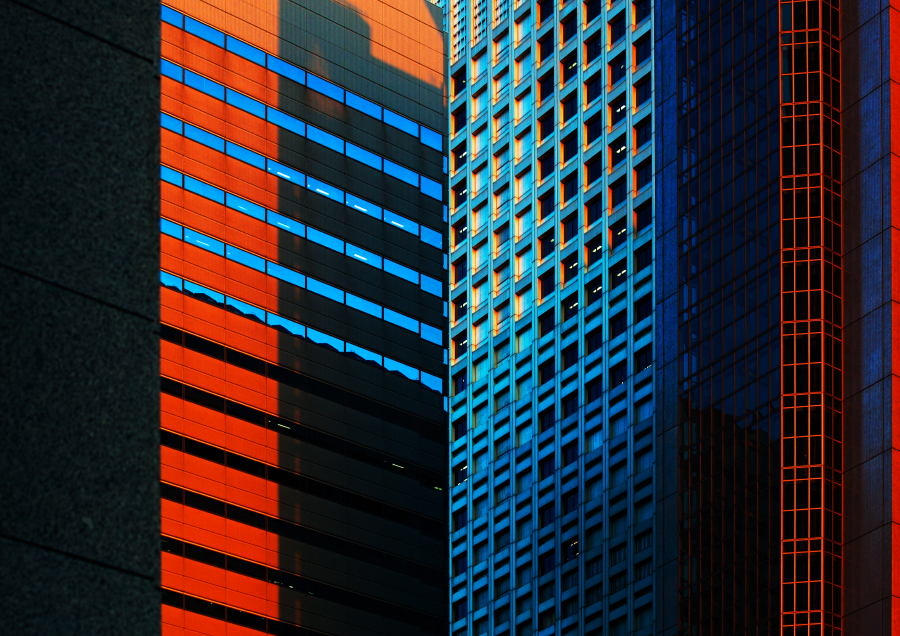 Urban sunlight_orange,blue,gray