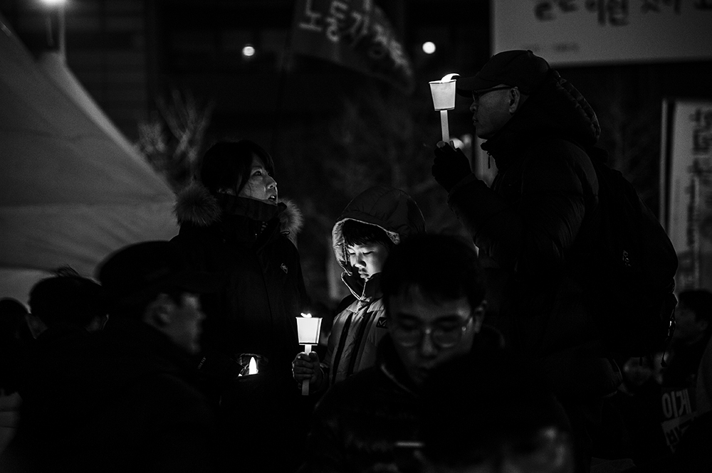 candle revolution in korea.