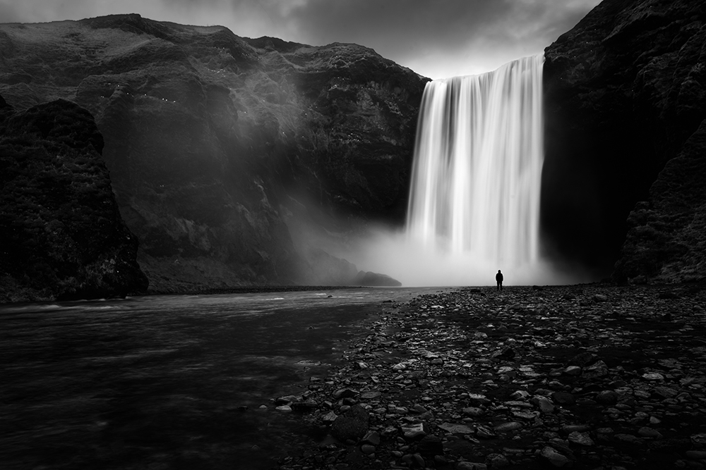 Alone in Skogafoss