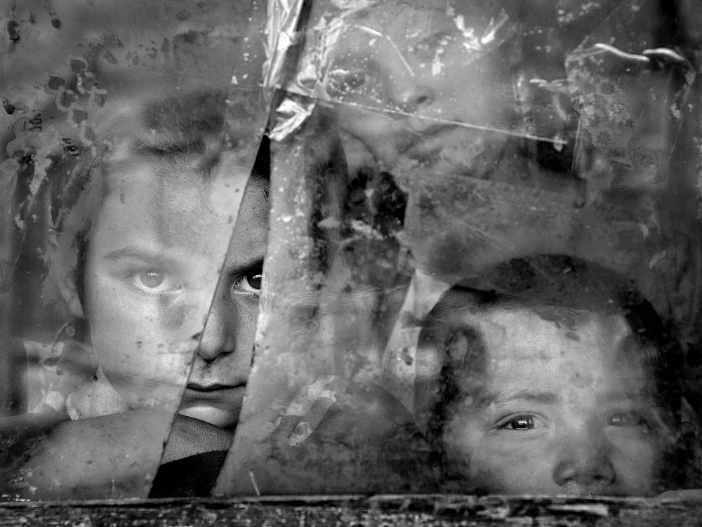 Faces in window