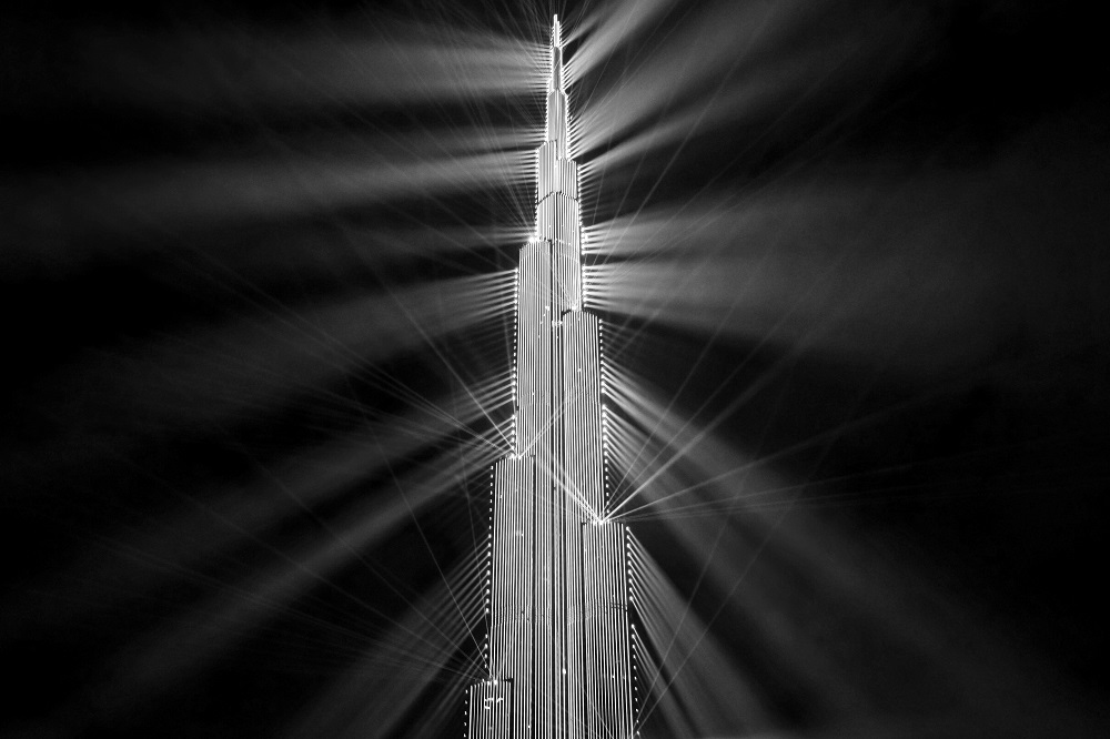 The Burj Khalifa New Year laser light show
