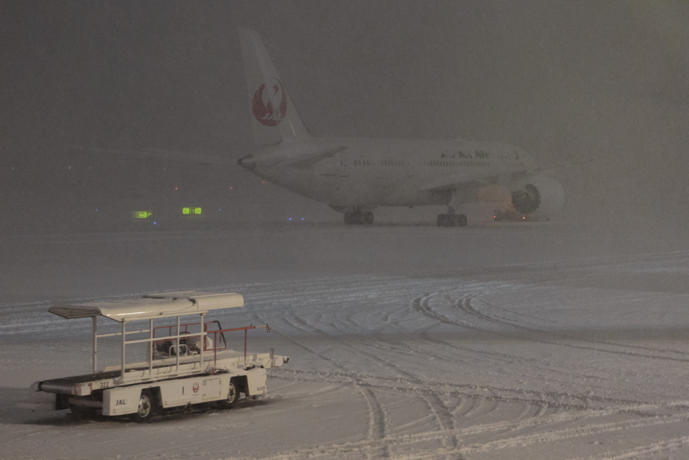 Snowstorm hits narita airport
