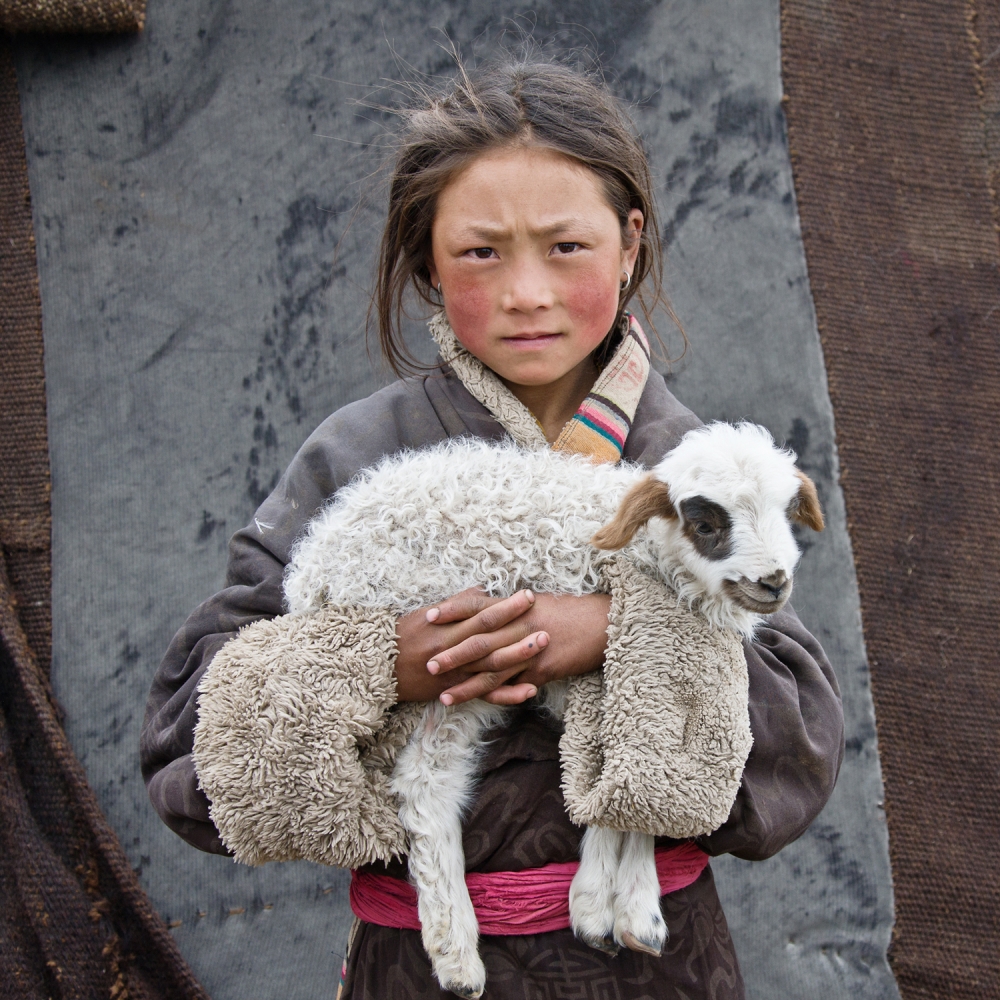 Young Nomad with Lamb