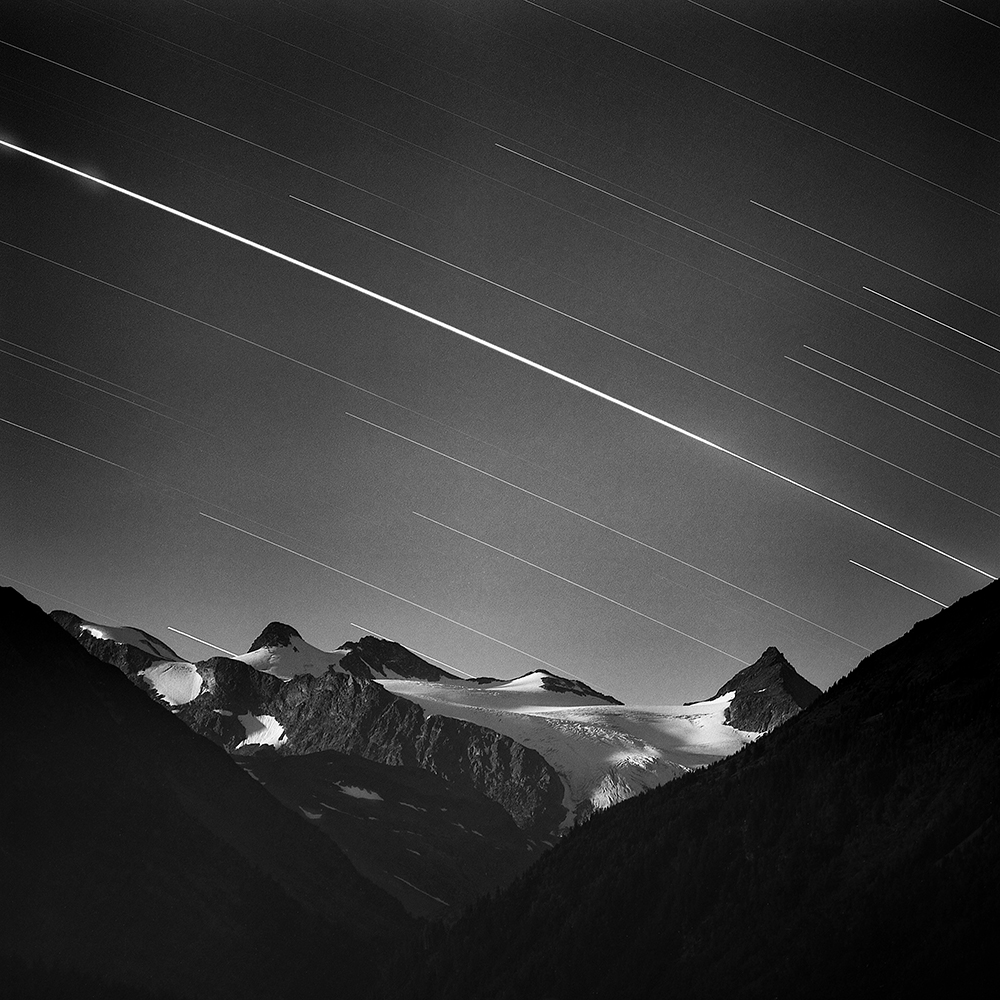 Gletscher bei Nacht, Stubaital, Österreich 2019