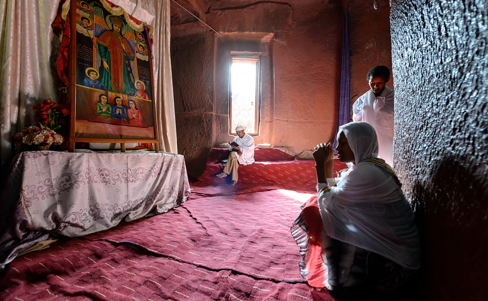 Praying in Lalibela