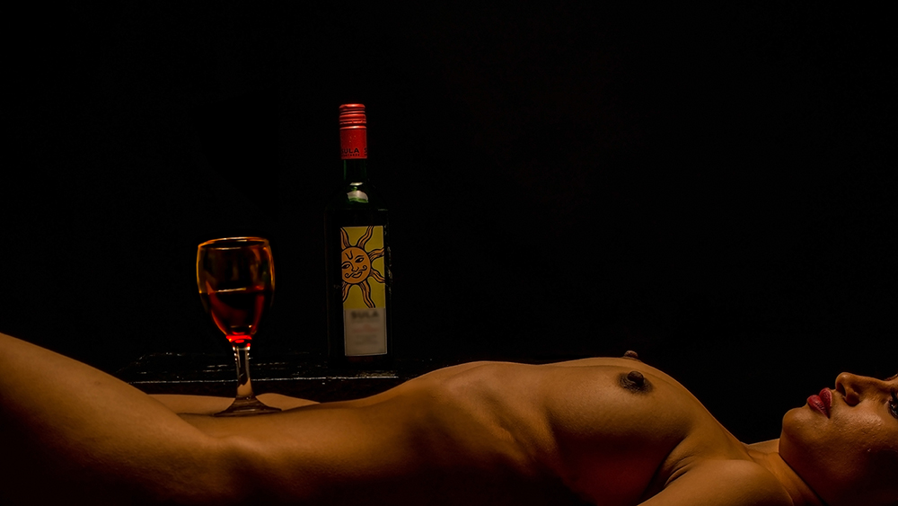 woman and wine