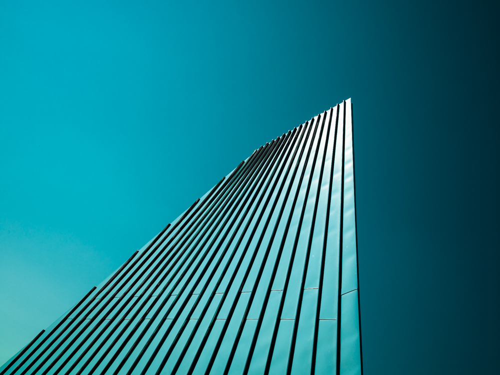 Lines And Shapes in a Blue Sky