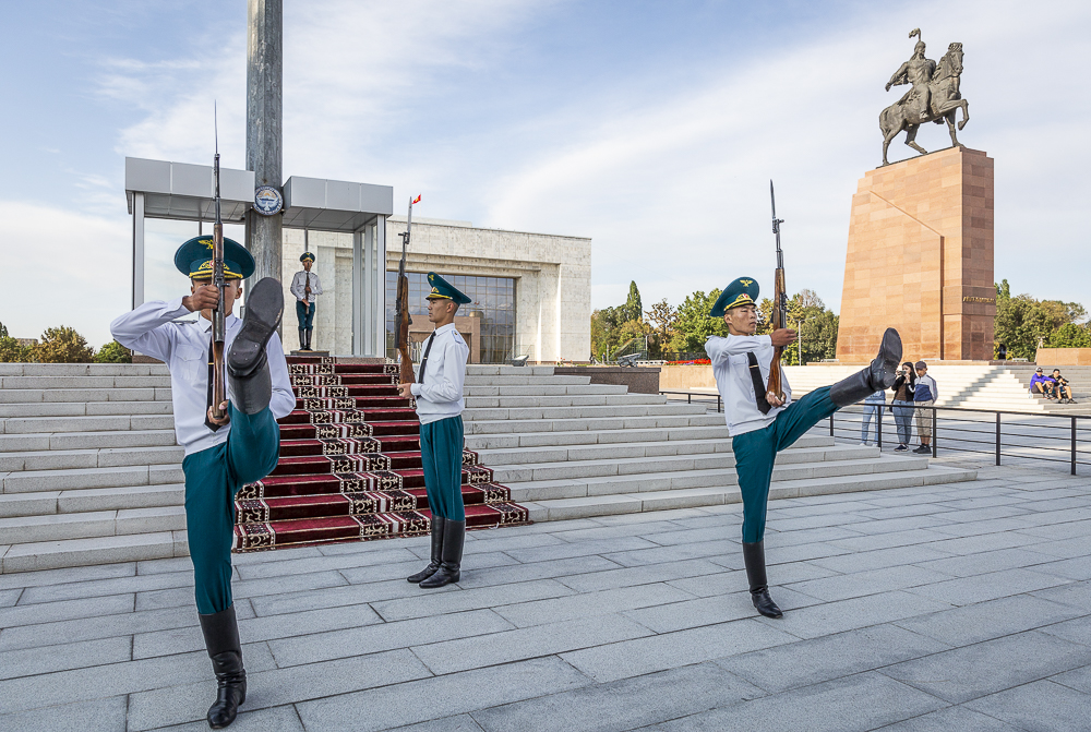Changing of the guards in Ala Too square Bishkek