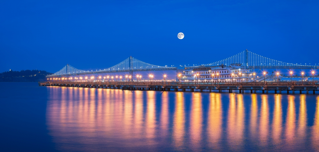 Bay Bridge and The San Francisco Belle, Full Moon