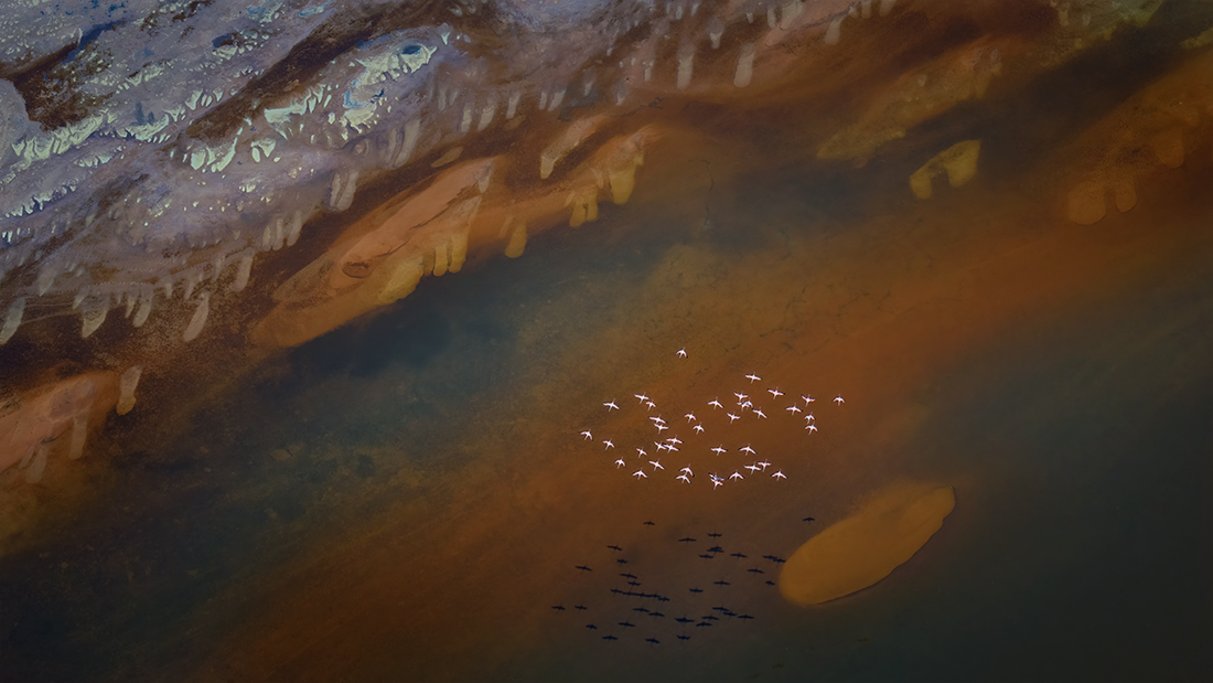 Flying Over Lake Magadi