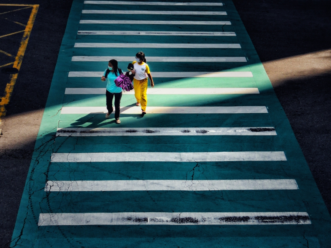 Light and shadow stage in the street