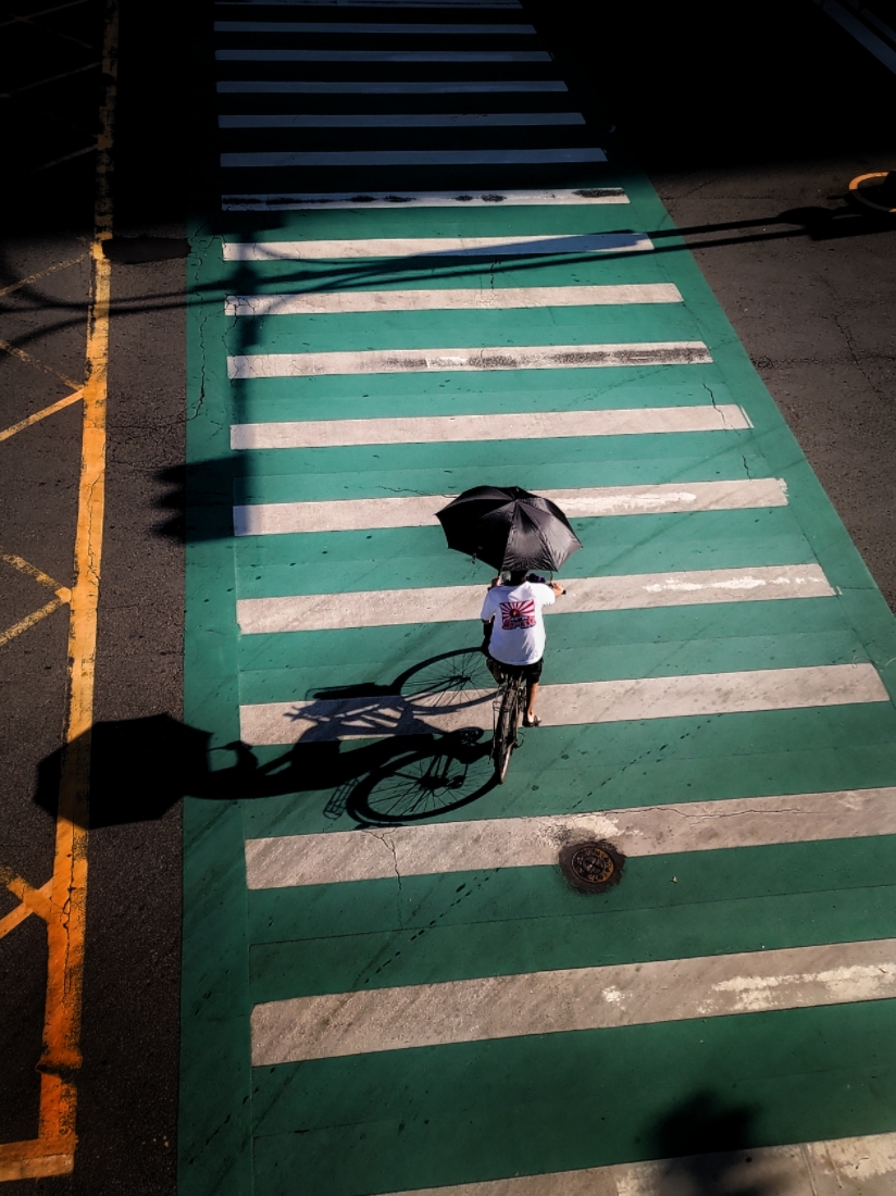 Light and shadow stage in the street