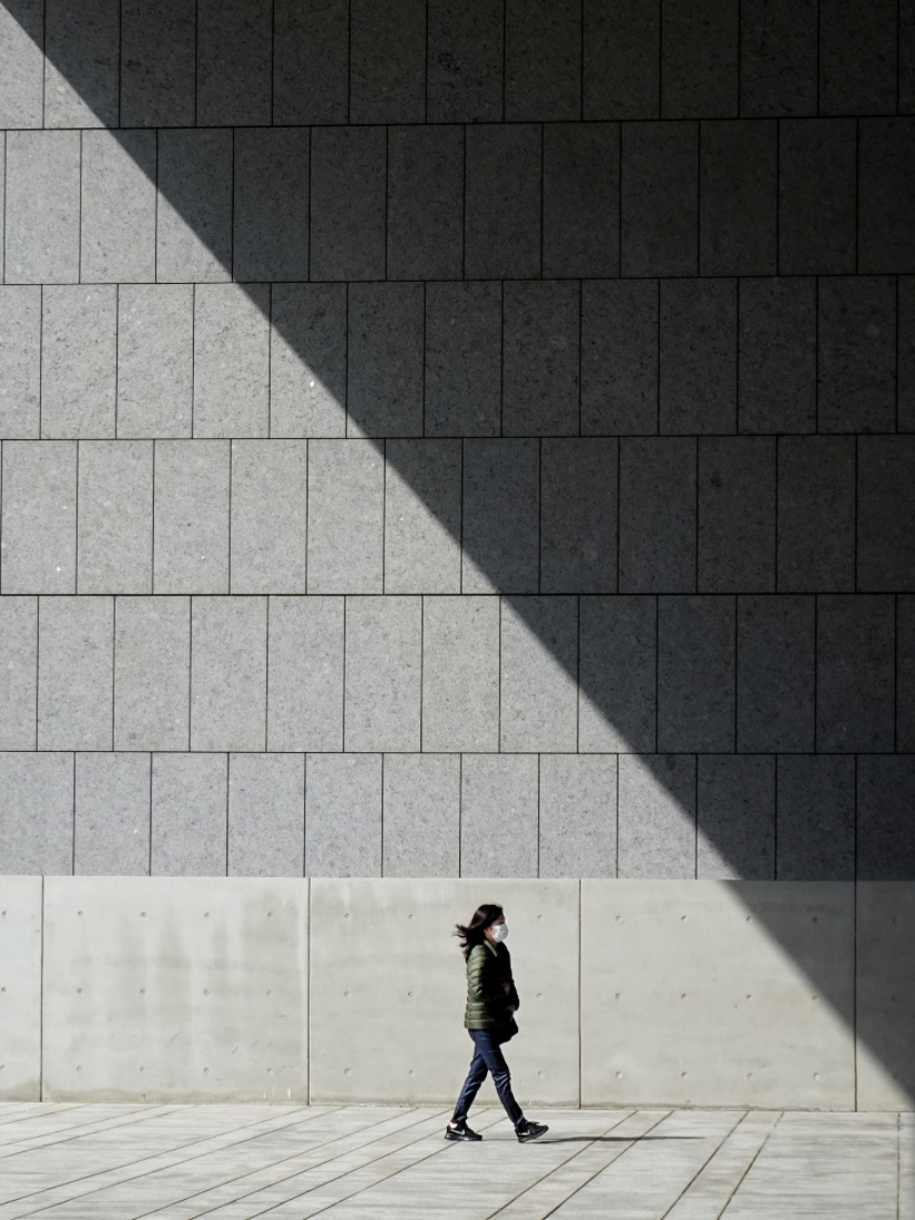 Light and shadow stage in the street