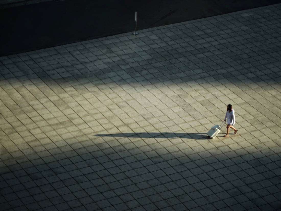 Light and shadow stage in the street