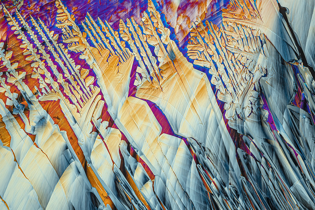 MICROCRYSTALS IN POLARIZED LIGHT, a mixture of urea and resorcinol.