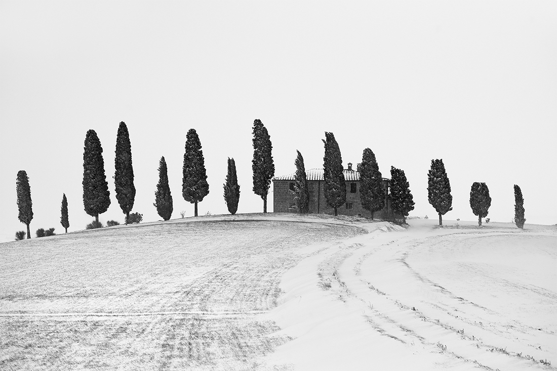 Snowfall in Tuscany