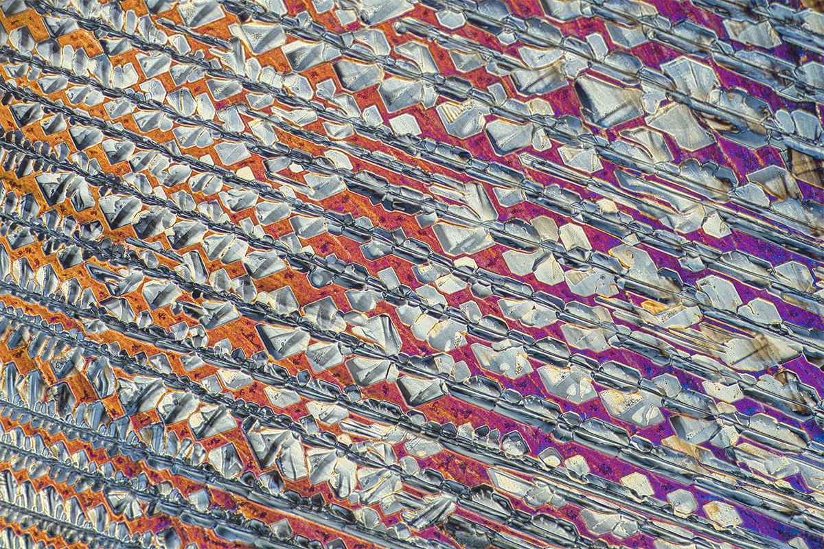 MICROCRYSTALS IN POLARIZED LIGHT, a mixture of urea and resorcinol.