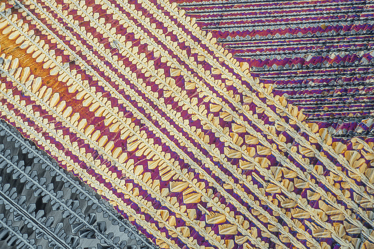MICROCRYSTALS IN POLARIZED LIGHT, a mixture of urea and resorcinol.