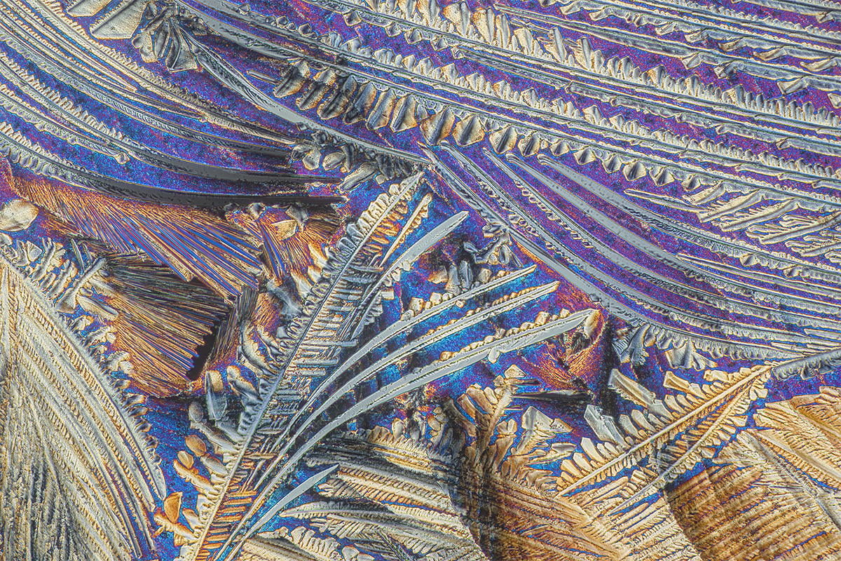 MICROCRYSTALS IN POLARIZED LIGHT, a mixture of urea and resorcinol.