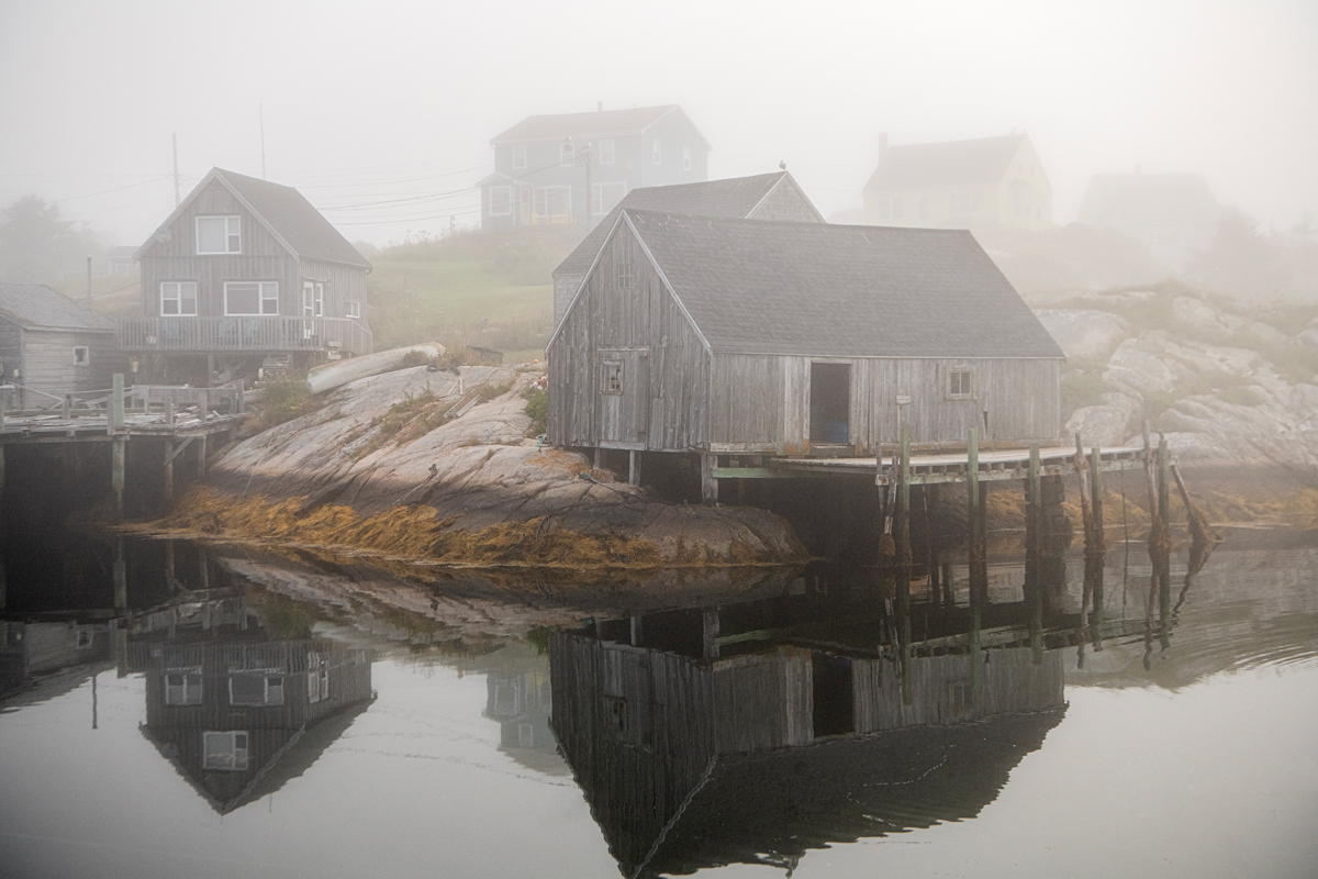 Peggy's Cove in darkness.