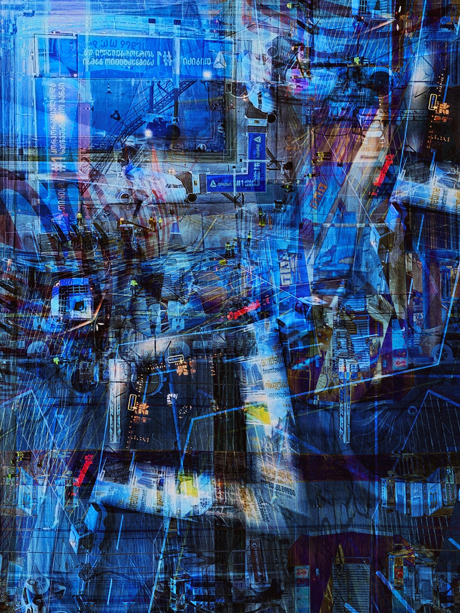Landscapes with Philosophers' ships silhouettes on the horizon