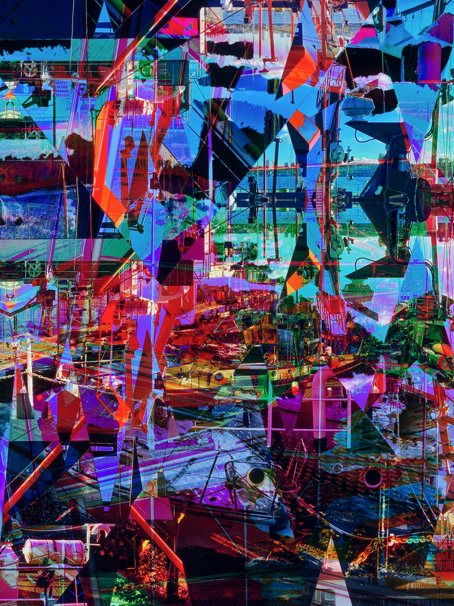 Landscapes with Philosophers' ships silhouettes on the horizon