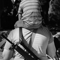 Father and Son at Open Carry Rally-Alamo Plaza, San Antonio, TX, 2014