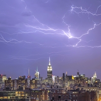 Lightning about Manhattan 