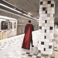 Superman in a metro