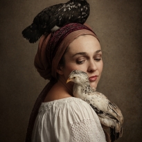 Lady with birds