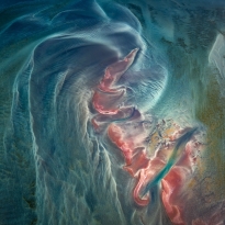 Ripples of Blue Satin and Threads of Pink 6656