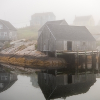 Peggy's Cove in darkness.